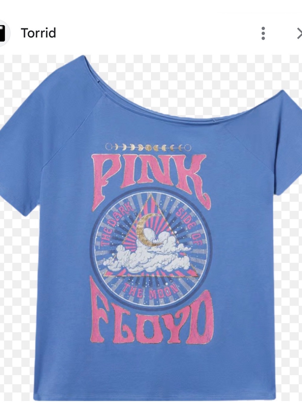 torrid Blue Graphic Pink Floyd Short Sleeve Tee with Pink Lettering